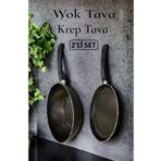 Bayev Ragnar 2'li Tava Seti , Wok Tava Krep Tava 2 Parça Tava Set
