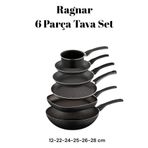 Bayev Ragnar 6 Parça Tava Seti 6 Lı Çeyiz Tava Set Wok, Grill, Krep, Yumurta,Kızartma ve Sosluk Kaçerola