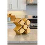 Bayev Wenken Bambu Standlı Kapaklı Baharatlık Seti 3506 - X Stand 5'Li Baharat Saklama Düzenleyici