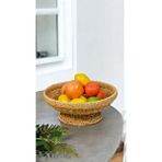Bayev Yuvarlak 29 Cm Ayaklı Meyvelik Dekoratif Hasır Sunumluk Kahverengi