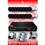 BAYICAM 16 Kameralı Uzay 16 Dış Kamera Set 2 TB HDD Full HD Gece Görüşlü Güvenlik Kamerası Sistemi