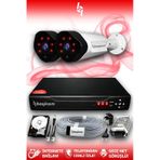 BAYICAM 2 Kameralı Uzay 2 Dış Kamera Set 2 TB HDD Full HD Gece Görüşlü Güvenlik Kamerası Sistemi