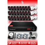 BAYICAM 24 Kameralı Kare 24 Dış Kamera Set 2 TB HDD Full HD Gece Görüşlü Güvenlik Kamerası Sistemi