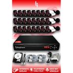 BAYICAM 24 Kameralı Panda 24 Dış Kamera Set 2 TB HDD Full HD Gece Görüşlü Güvenlik Kamerası Sistemi