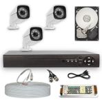 BAYICAM 3 Kameralı Kare 3 Dış Kamera Set 250 GB HDD Full HD Gece Görüşlü Güvenlik Kamerası Sistemi