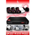 BAYICAM 3 Kameralı Panda 3 Dış Kamera Set 2 TB HDD Full HD Gece Görüşlü Güvenlik Kamerası Sistemi