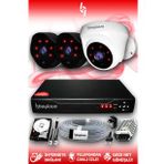 BAYICAM 3 Kameralı Uzay 1 İç Kamera Set 1 TB HDD Full HD Gece Görüşlü Güvenlik Kamerası Sistemi