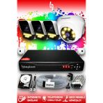Bayicam 4 Kameralı Süper 1 İç Kamera Set 100 GB 5 MP 2K Net Renkli Gece Görüşlü Güvenlik Kamerası Sistemi