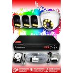 Bayicam 4 Kameralı Ultra 1 İç Kamera Set 1 TB 5 MP 2K Net Renkli Gece Görüşlü Güvenlik Kamerası Sistemi