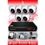 BAYICAM 6 Kameralı Dome 6 İç Kamera Set 2 TB HDD Full HD Gece Görüşlü Güvenlik Kamerası Sistemi