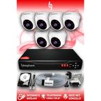 BAYICAM 6 Kameralı Dome 6 İç Kamera Set 250 GB HDD Full HD Gece Görüşlü Güvenlik Kamerası Sistemi
