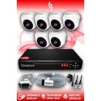 BAYICAM 6 Kameralı Dome 6 İç Kamera Set HDD'siz Full HD Gece Görüşlü Güvenlik Kamerası Sistemi