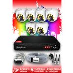 BAYICAM 6 Kameralı Dome 6 İç Kamera Set HDD'siz Full HD Renkli Gece Görüşlü Güvenlik Kamerası Sistemi