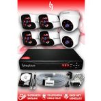 BAYICAM 6 Kameralı Panda 2 İç Kamera Set 320 GB HDD Full HD Gece Görüşlü Güvenlik Kamerası Sistemi