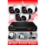 BAYICAM 6 Kameralı Panda 3 İç Kamera Set 2 TB HDD Full HD Gece Görüşlü Güvenlik Kamerası Sistemi