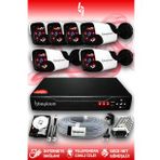 BAYICAM 6 Kameralı Panda 6 Dış Kamera Set 2 TB HDD Full HD Gece Görüşlü Güvenlik Kamerası Sistemi