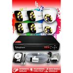 Bayicam 6 Kameralı Süper 2 İç Kamera Set 320 GB 5 MP 2K Net Renkli Gece Görüşlü Güvenlik Kamerası Sistemi
