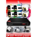 Bayicam 6 Kameralı Ultra 2 İç Kamera Set 320 GB 5 MP 2K Net Renkli Gece Görüşlü Güvenlik Kamerası Sistemi