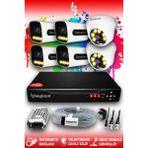Bayicam 6 Kameralı Ultra 2 İç Kamera Set HDD'siz 5 MP 2K Net Renkli Gece Görüşlü Güvenlik Kamerası Sistemi