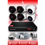 BAYICAM 6 Kameralı Uzay 2 İç Kamera Set HDD'siz Full HD Gece Görüşlü Güvenlik Kamerası Sistemi