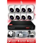 BAYICAM 8 Kameralı Dome 8 İç Kamera Set 250 GB HDD Full HD Gece Görüşlü Güvenlik Kamerası Sistemi