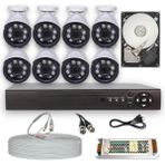 BAYICAM 8 Kameralı Kare 8 Dış Kamera Set 500 GB HDD Full HD Gece Görüşlü Güvenlik Kamerası Sistemi