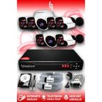 BAYICAM 8 Kameralı Panda 2 İç Kamera Set 2 TB HDD Full HD Gece Görüşlü Güvenlik Kamerası Sistemi