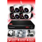 BAYICAM 8 Kameralı Panda 4 İç Kamera Set 1 TB HDD Full HD Gece Görüşlü Güvenlik Kamerası Sistemi