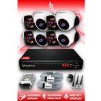 BAYICAM 8 Kameralı Panda 4 İç Kamera Set HDD'siz Full HD Gece Görüşlü Güvenlik Kamerası Sistemi