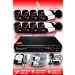 BAYICAM 8 Kameralı Panda 8 Dış Kamera Set 320 GB HDD Full HD Gece Görüşlü Güvenlik Kamerası Sistemi