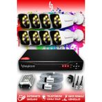 Bayicam 8 Kameralı Süper 8 Dış Kamera Set HDD'siz 5 MP 2K Net Renkli Gece Görüşlü Güvenlik Kamerası Sistemi
