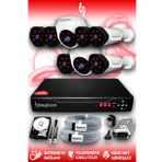 BAYICAM 8 Kameralı Uzay 2 İç Kamera Set 2 TB HDD Full HD Gece Görüşlü Güvenlik Kamerası Sistemi