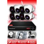 BAYICAM 8 Kameralı Uzay 4 İç Kamera Set 2 TB HDD Full HD Gece Görüşlü Güvenlik Kamerası Sistemi