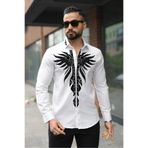 BAYIM Kristal Taşlı Anka Kuşu Tasarım Özel Seri Slim Fit Erkem Gömlek