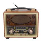 Bayındır Elektronik M-2027BT Taşınabilir Eskitme Radyo Fm Am Sw USB Tf Aux Destekli Vintage Bluetooth Hoparlör - Koyu Kahverengi