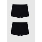Baykar Erkek Çocuk Pamuklu Havlu Bel Düz Klasik Boxer 2'li Paket 3190 Siyah - 7 - 8 Yaş