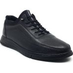 Baykara %100 Hakiki Deri Erkek Günlük Rahat Yazlık Streçli Süs Bağcıklı Spor Ayakkabı Büyük Numara 38-47 - Siyah - 45