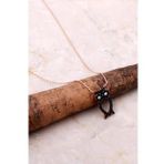Baykuş Rose Gümüş Kolye 6984