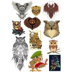 Baykuş Sticker Set-3 11 Parça Telefon, Tablet, Defter, Laptop Sticker