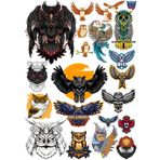 Baykuş Sticker Set 7 18 Parça Telefon, Tablet, Defter, Laptop Sticker