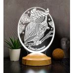 Baykuş Tasarımlı Kişiye Özel 3D Led Gece Lambası – Dekoratif Lamba, Baykuş Severlere Masa Lambası, Hayvan Temalı Işıklı Hediye