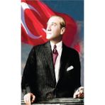Bayrak Atatürk Posteri Bez Bayrak 150X225 cm Atatük Bayrak Raşel Kumaş