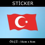 Bayrak Dalga Efectli - 2 Adet Sticker Araba Cam Bagaj Uyumlu Et,Ket Kask Motosiklet Dolap Cam Uyumlu Yapışkan