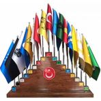 Bayrak Eski Türk Devletleri Bayrakları 17'li Ahşap Kaide