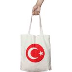 Bayrak Iki Tarafı Kalıcı Baskılı Yıkanabilir Bez Çanta Omuz Çantası