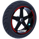Bayrak Kırmızı 4 Parçalı Keskin Jant Şeridi Sticker Çınar Extreme