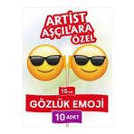 Bayrak Kürdan 10 Cm, 10 Adet - Usta Artist Aşçılara Özel Güneş Gözlüklü Emoji Yuvarlak Model Ürünler