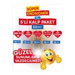 Bayrak Kürdan 10 Cm, 50 Adet - 5 Farklı Kalp Model Süper Ekonomik Pasta Yemek Kürdanları
