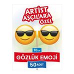 Bayrak Kürdan 10 Cm, 50 Adet - Usta Artist Aşçılara Özel Güneş Gözlüklü Emoji Yuvarlak Model Ürünler