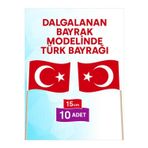 Bayrak Kürdan 15 Cm, 10 Adet - Türk Bayrağı